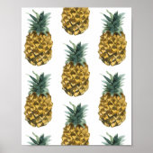 Poster Aquarelle tropicale ananas Motif sans couture (Devant)