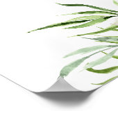 Poster Aquarelle tropicale baby shower fleuri accueil (Coin)