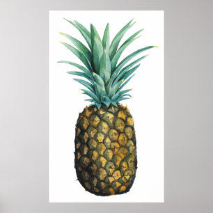 Poster Aquarelle tropicale d'ananas