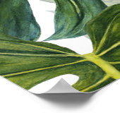 Poster Aquarelle tropicale de Monstera verte (Coin)