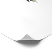 Poster Aquarelle tropicale Feuillage Vert Mariage Bienven (Coin)