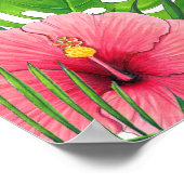 Poster Aquarelle tropicale Luau Graduation Bienvenue (Coin)