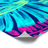 Poster Aquarelle tropicale Néon Feuille | (Coin)