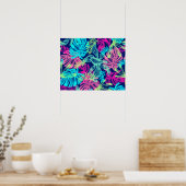 Poster Aquarelle tropicale Néon Feuille | (Cuisine)
