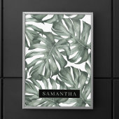 Poster Aquarelle tropicale Oasis moderne Feuille Motif