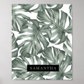 Poster Aquarelle tropicale Oasis moderne Feuille Motif (Devant)