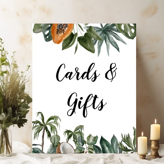 Poster Aquarelle tropicale tendance Feuilles verts