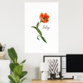 Poster Aquarelle Tulip Floral (Bureau à domicile)