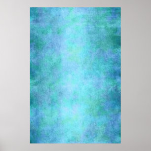Poster Aquarelle turquoise bleue, violette, aqua et viole