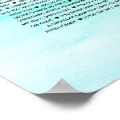 Poster Aquarelle turquoise et bleue 40 raisons nous vous (Coin)