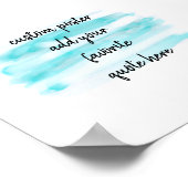 Poster aquarelle turquoise moderne ajouter un devis (Coin)