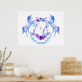 Poster Aquarelle Unicorn Crest (Cuisine)