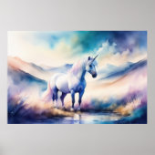 Poster Aquarelle Unicorne (Devant)