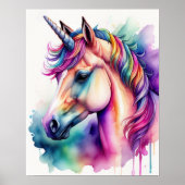 Poster Aquarelle Unicorne dans Candy Colours II (Devant)