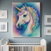 Poster Aquarelle Unicorne dans Soft Pastels V