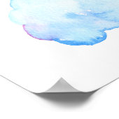 Poster Aquarelle Unicorne et arc-en-ciel (Coin)