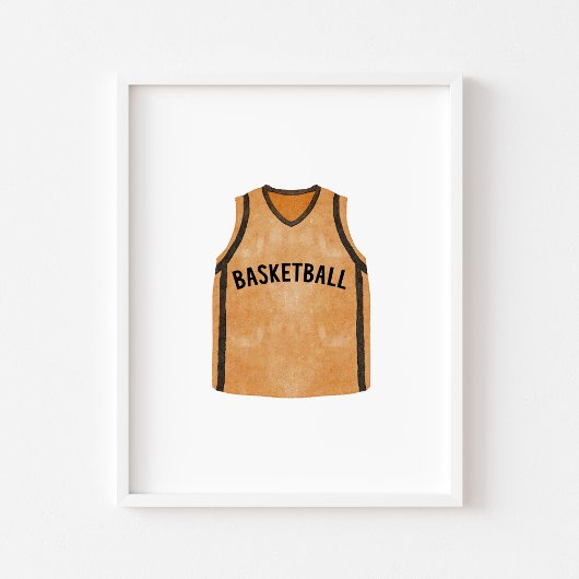 Poster Aquarelle uniforme de basket vintage