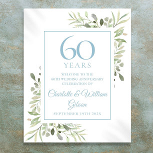 Poster Aquarelle Verdure 60e anniversaire Bienvenue