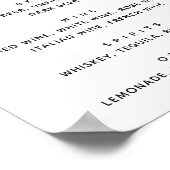 Poster Aquarelle verdure botanique mariage bar boissons (Coin)