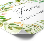 Poster Aquarelle Verdure Cristal Mariage Faveurs (Coin)