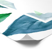 Poster Aquarelle Verdure Feuille Mariage de feuillage (Coin)