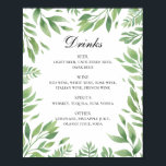 Poster Aquarelle verdure mariage alcool bar<br><div class="desc">Aquarelle verdure mariage boissons poster bar. Convient pour l'anniversaire,  l'anniversaire et toute autre fête. Veuillez me contacter si vous avez besoin d'autres articles.</div>