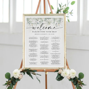 Poster Aquarelle Verdure Mariage Or Planche assise
