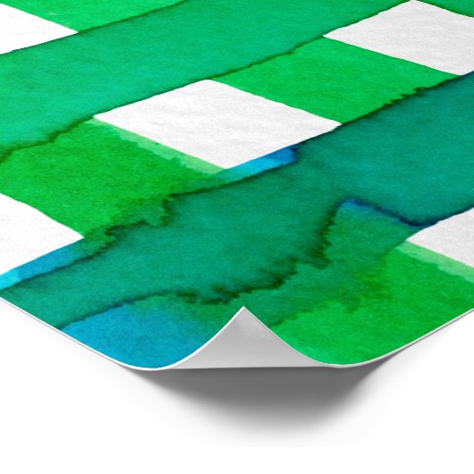 Poster Aquarelle - vert (Coin)
