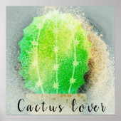 Poster Aquarelle Vert Cactus Lover (Devant)