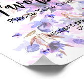 Poster Aquarelle vert violet turquoise signe de faveur fl (Coin)