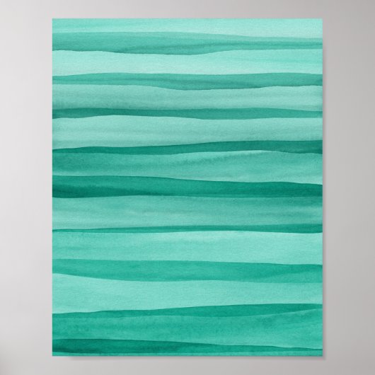 Poster Aquarelle verte Abstraite (Devant)