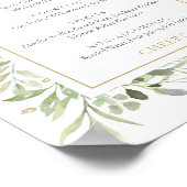 Poster Aquarelle verte Boissons Menu Signe (Coin)