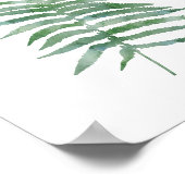 Poster Aquarelle verte de la feuille de foune botanique P (Coin)