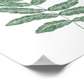 Poster Aquarelle verte Feuille de fougère botanique (Coin)