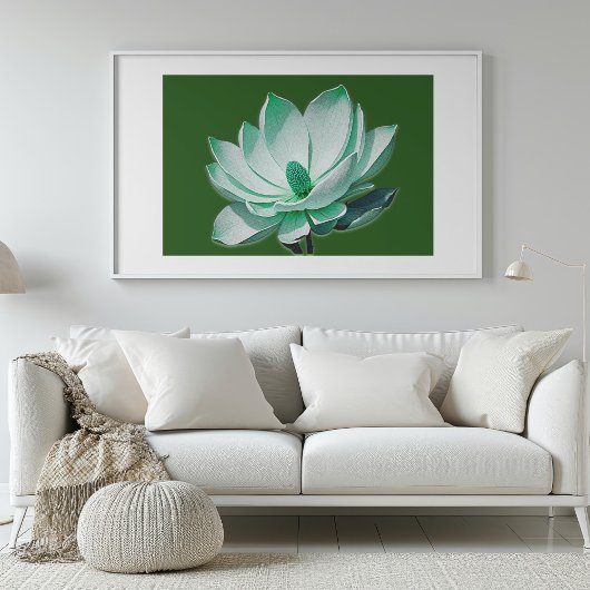 Poster Aquarelle verte Magnolia