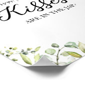 Poster Aquarelle verte mignonne Combien de baisers (Coin)