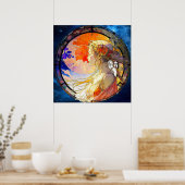 Poster Aquarelle vibrante de l'affiche de fille (Cuisine)