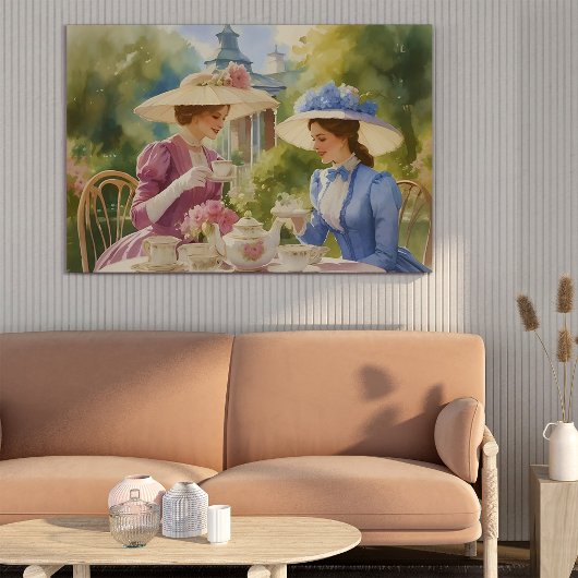 Poster Aquarelle Victorian Tea Party peinture