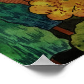 Poster Aquarelle Village Sur La Colline Avec Maisons Colo (Coin)