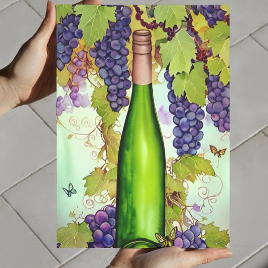 Poster Aquarelle Vin Art