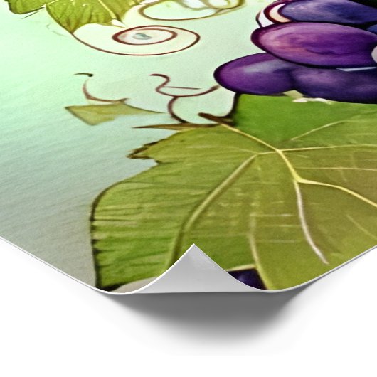 Poster Aquarelle Vin Art (Coin)