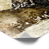 Poster Aquarelle vintage Art de la Tour Eiffel (Coin)