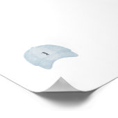 Poster Aquarelle vintage bleu casquette de golf (Coin)