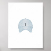 Poster Aquarelle vintage bleu casquette de golf (Devant)