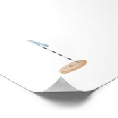 Poster Aquarelle vintage bleu trou de golf (Coin)