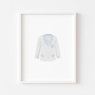Poster Aquarelle vintage bleu uniforme de golf