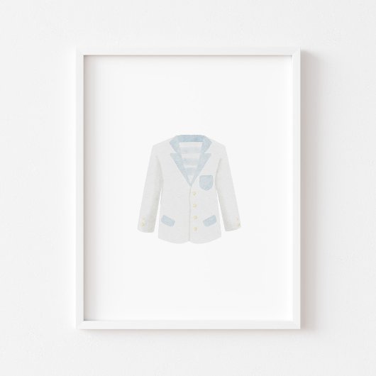 Poster Aquarelle vintage bleu uniforme de golf