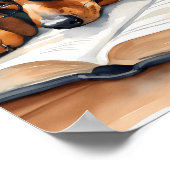 Poster Aquarelle Vintage Dachshund Dog (Coin)