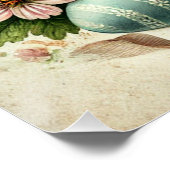 Poster Aquarelle vintage lapin lapin de Pâques (Coin)