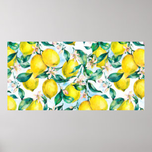 Poster Aquarelle vintage motif transparent, branche de fr